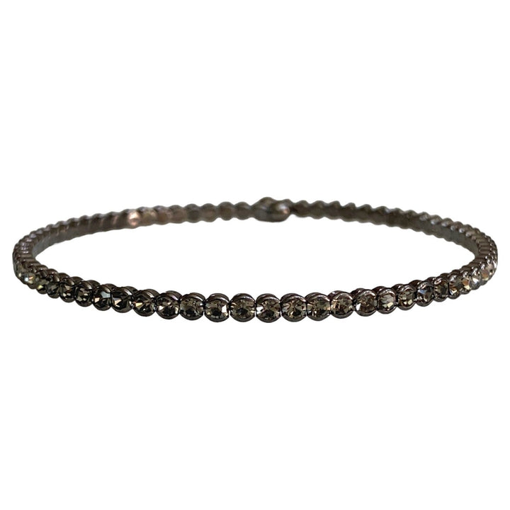 SPARKLING CRYSTAL BANGLE - SMALL BLACK DIAMOND STONE