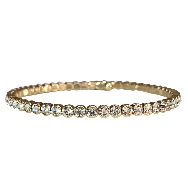 SPARKLING CRYSTAL BANGLE - MEDIUM STONE GOLD