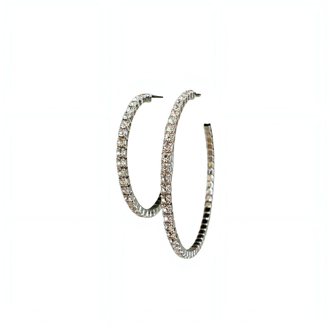 CRYSTAL HOOPS SILVER
