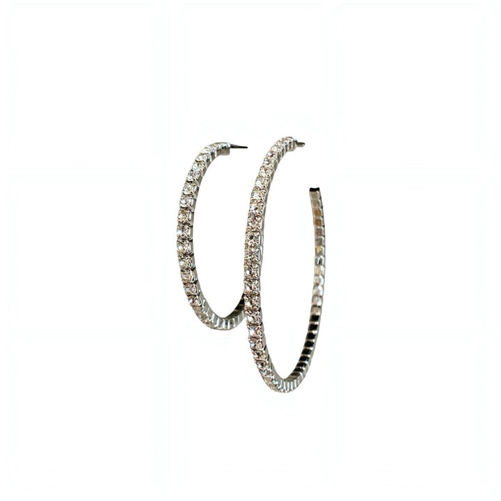 CRYSTAL HOOPS SILVER