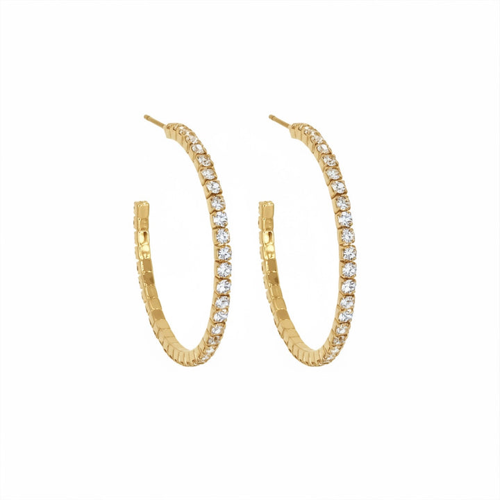 CRYSTAL HOOPS GOLD