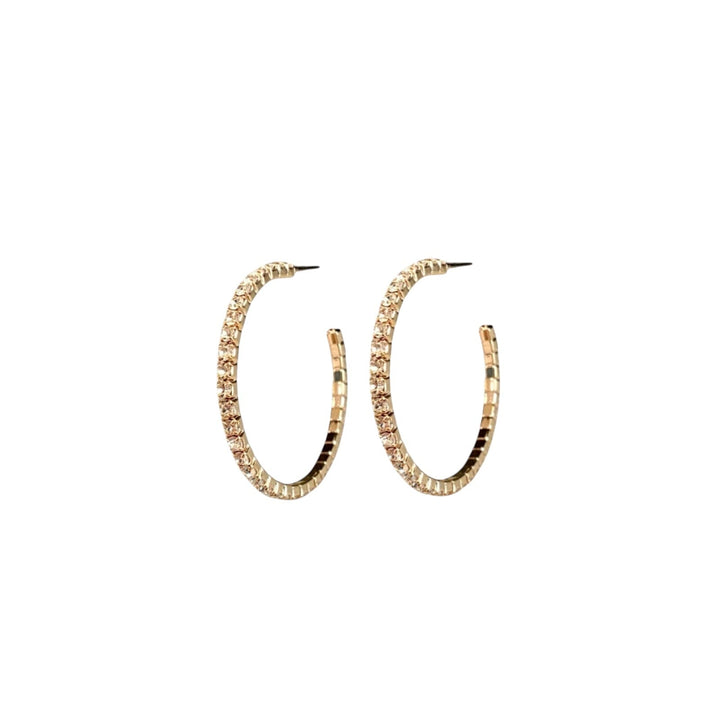 CRYSTAL HOOPS GOLD