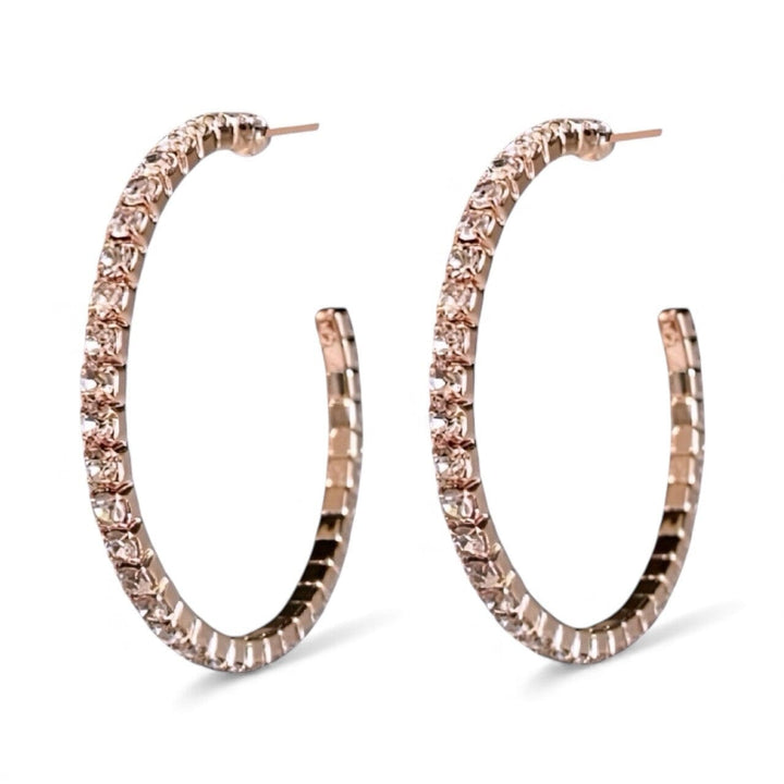 CRYSTAL HOOPS ROSE