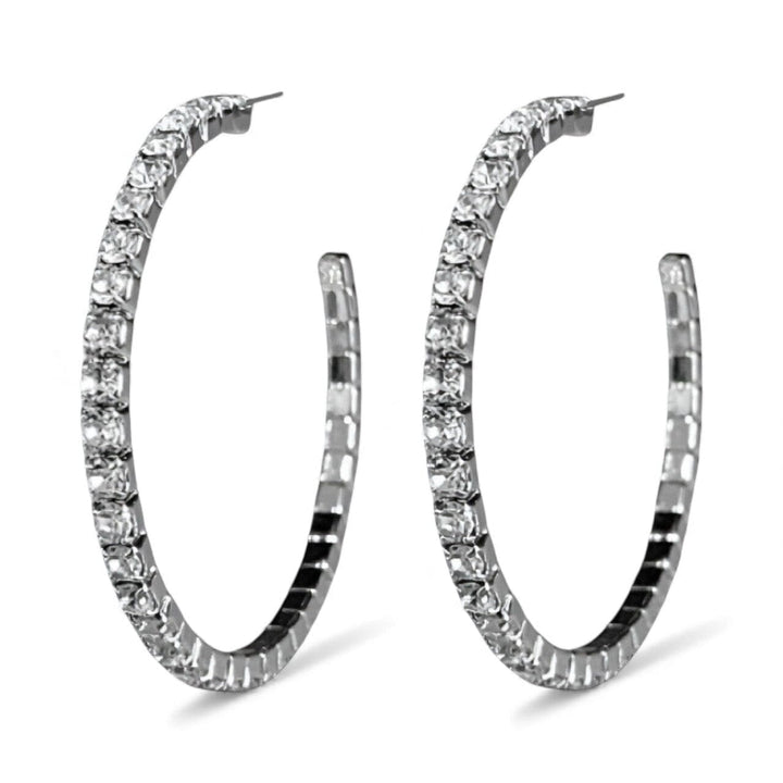CRYSTAL HOOPS SILVER