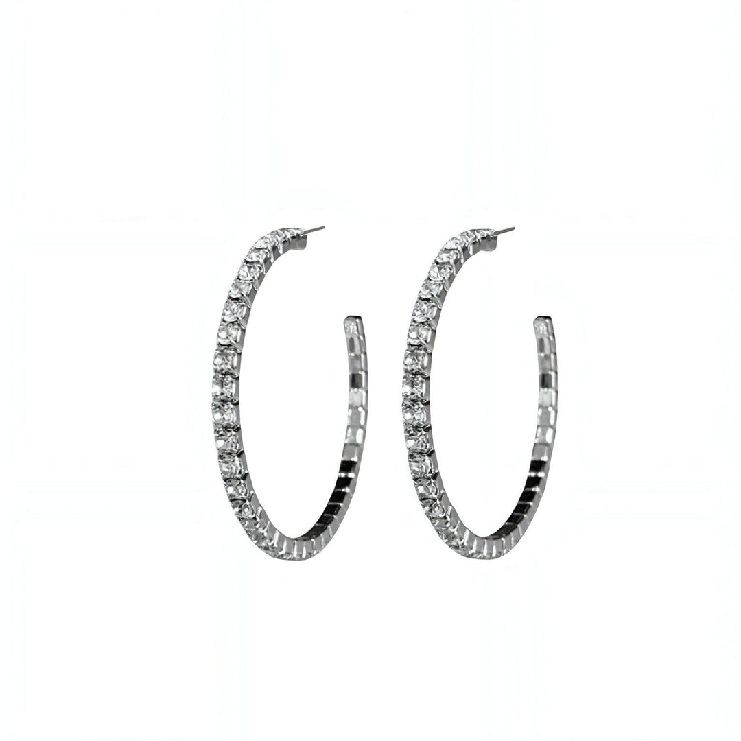 CRYSTAL HOOPS SILVER