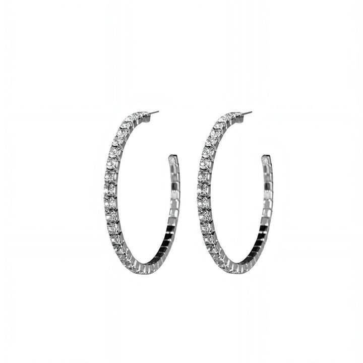 CRYSTAL HOOPS SILVER