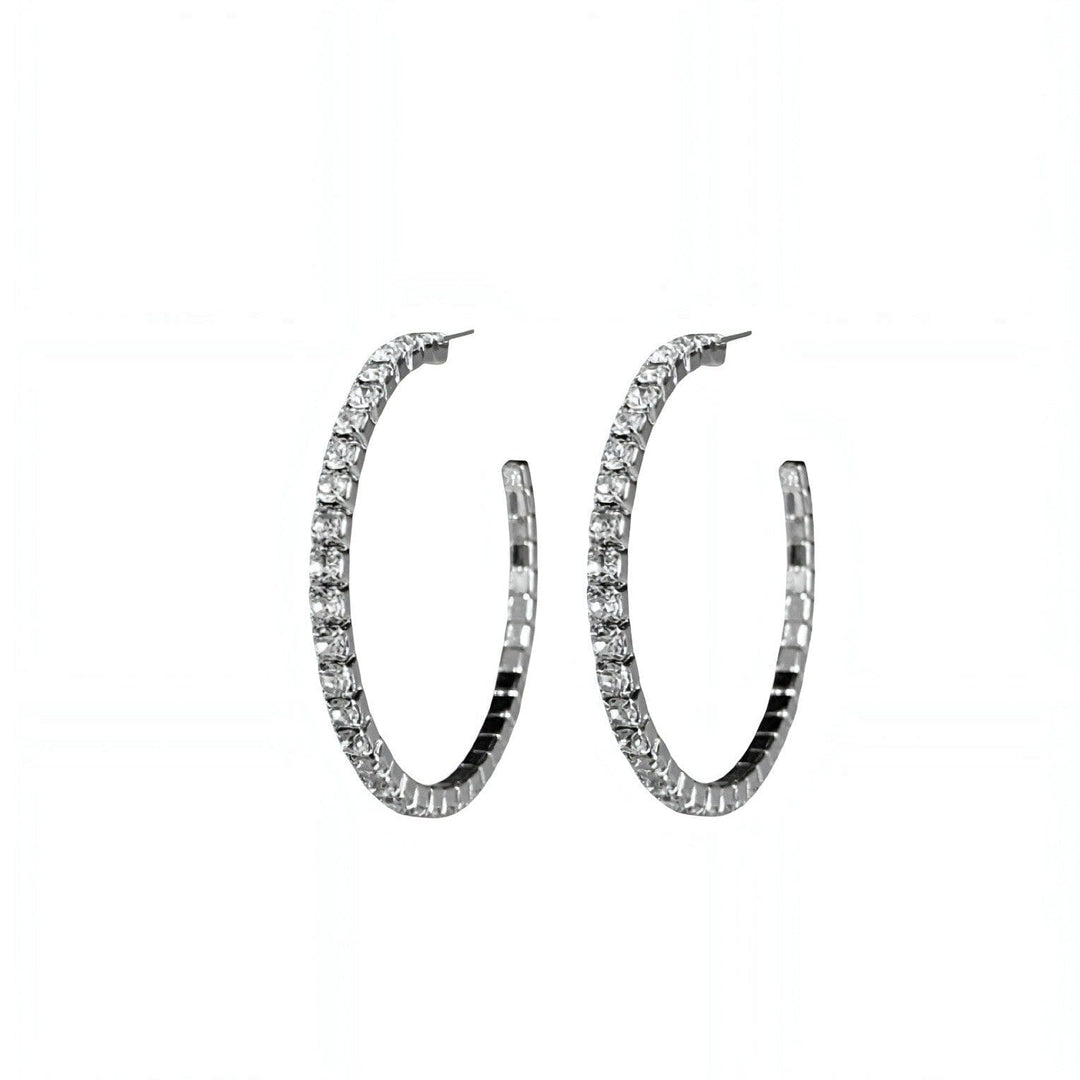 CRYSTAL HOOPS SILVER
