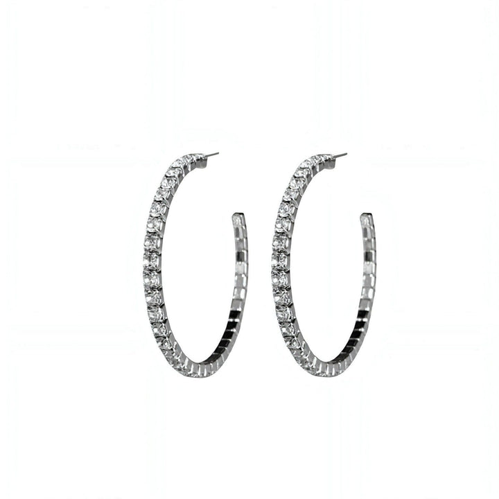 CRYSTAL HOOPS SILVER