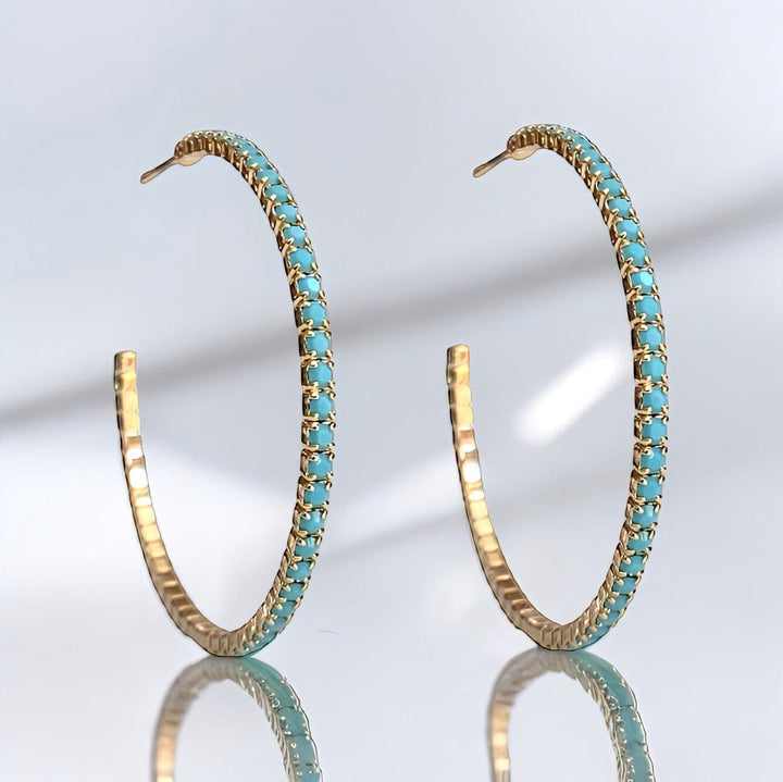 CRYSTAL HOOPS TURQUOISE