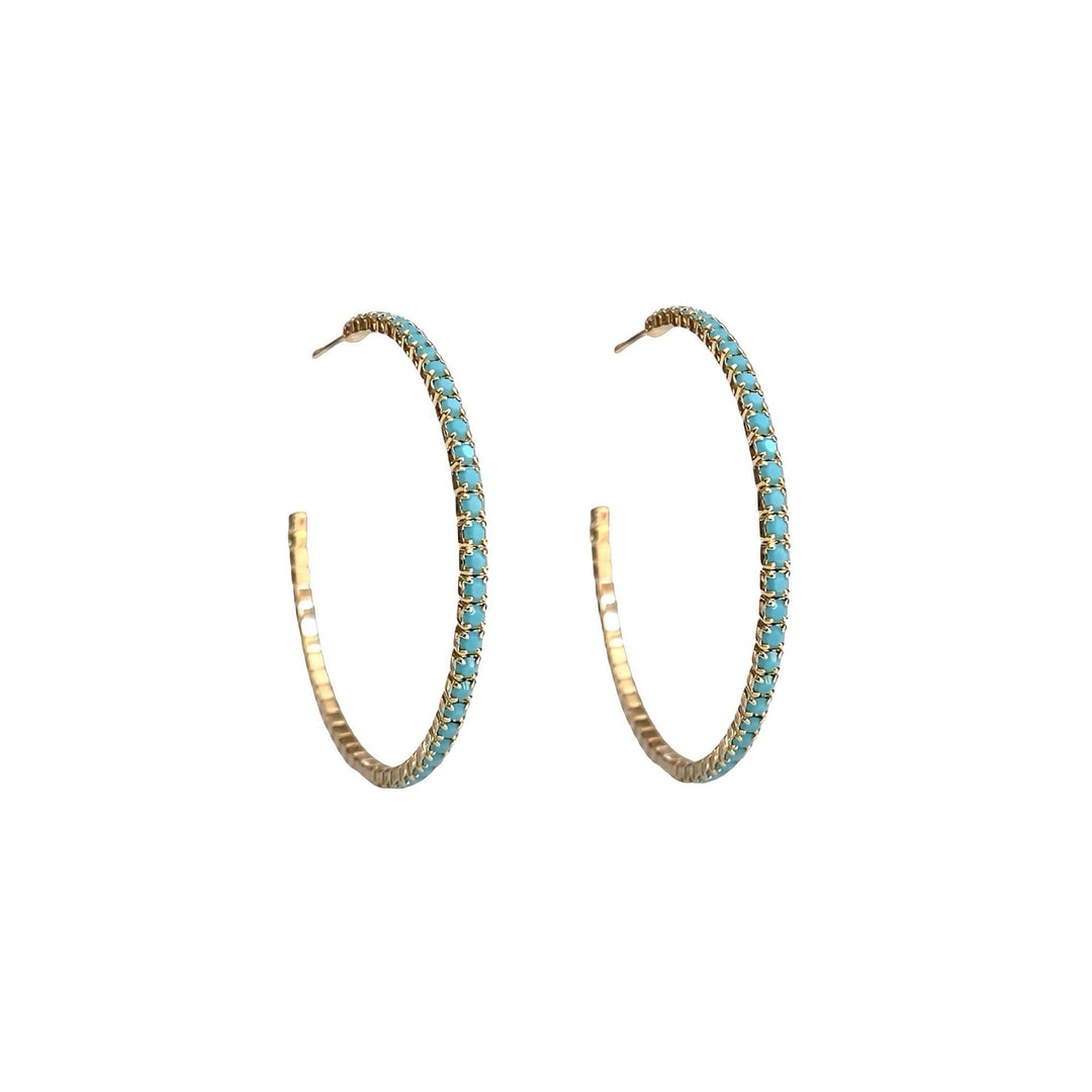 CRYSTAL HOOPS TURQUOISE