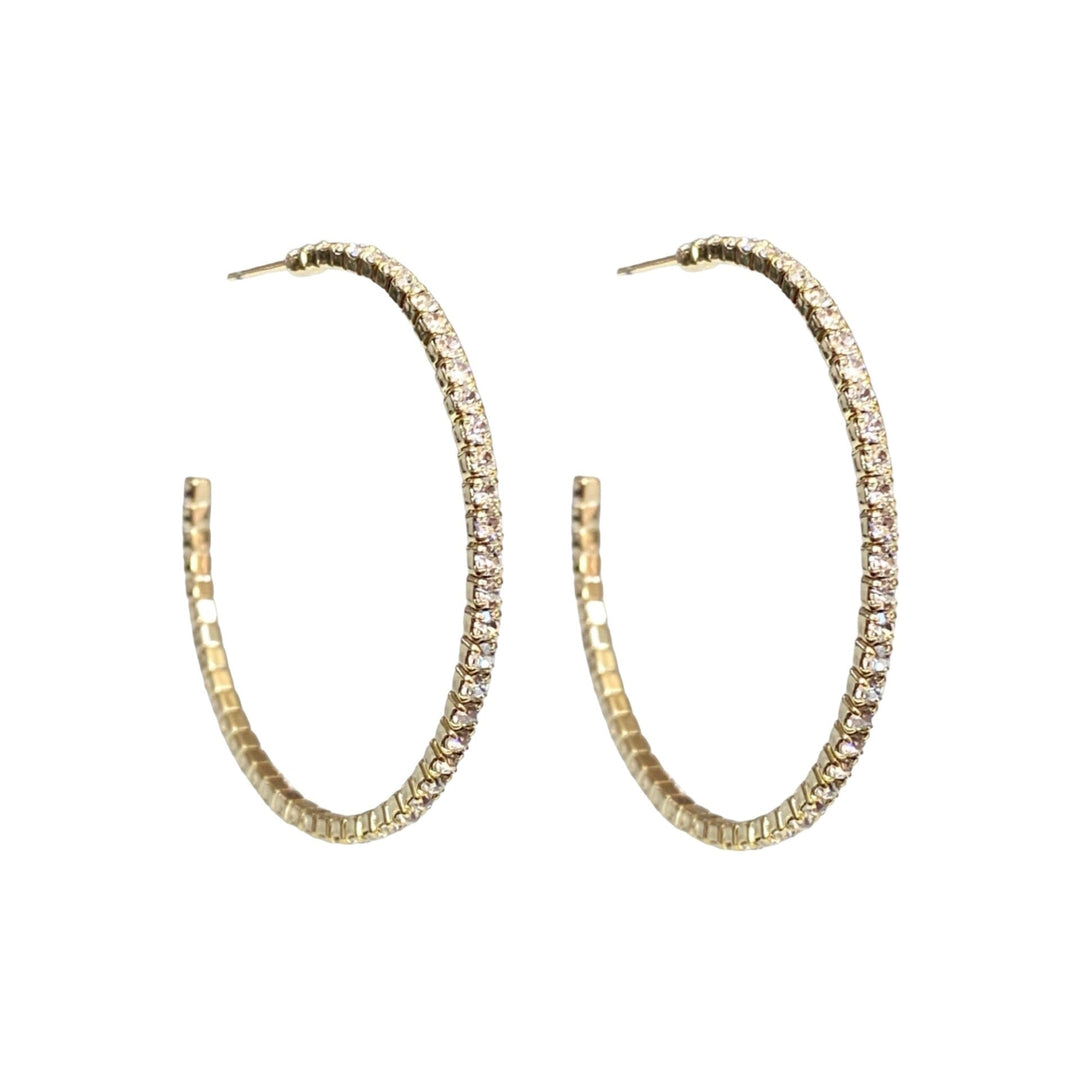 CRYSTAL HOOPS GOLD