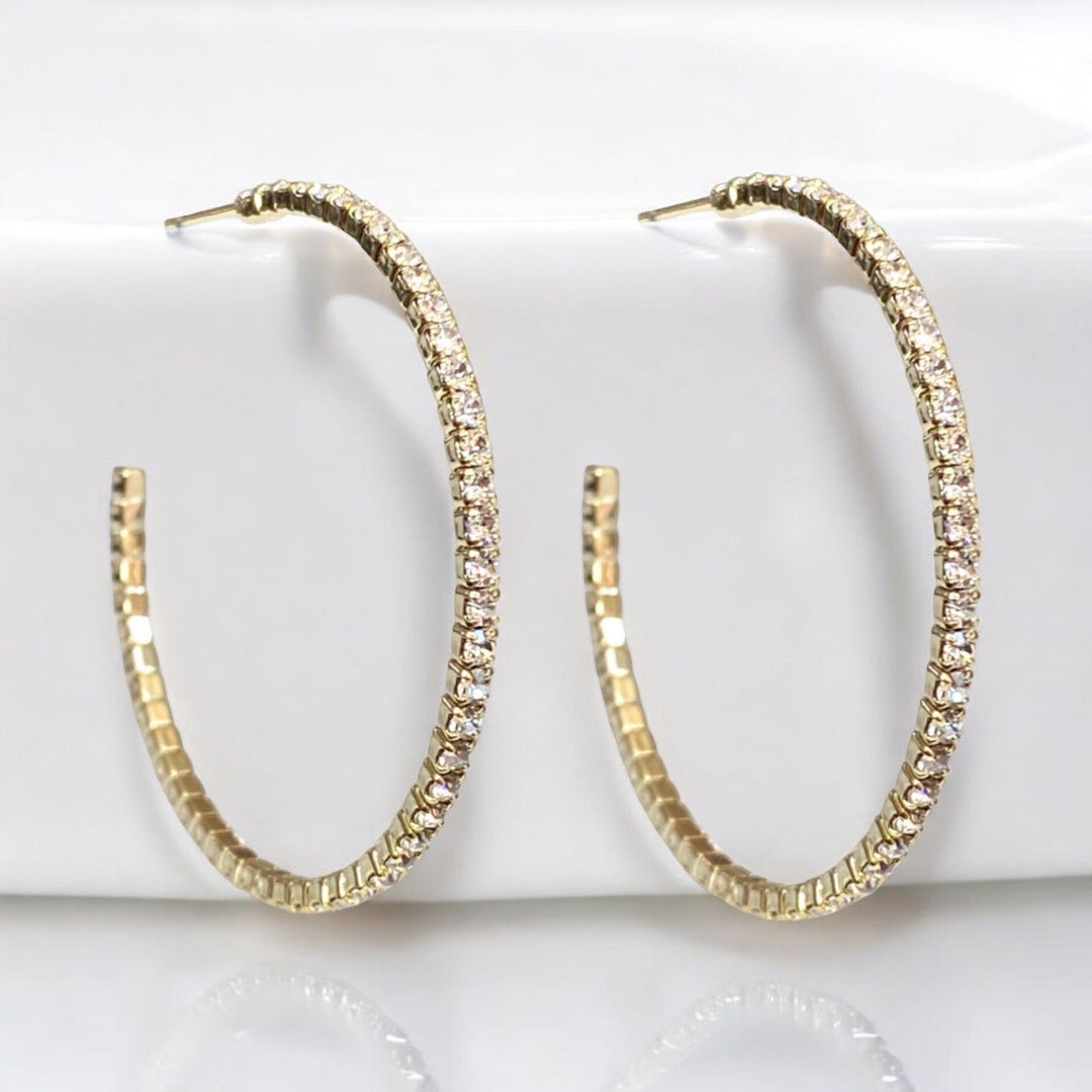 CRYSTAL HOOPS GOLD – Sugar Bean Jewelry1