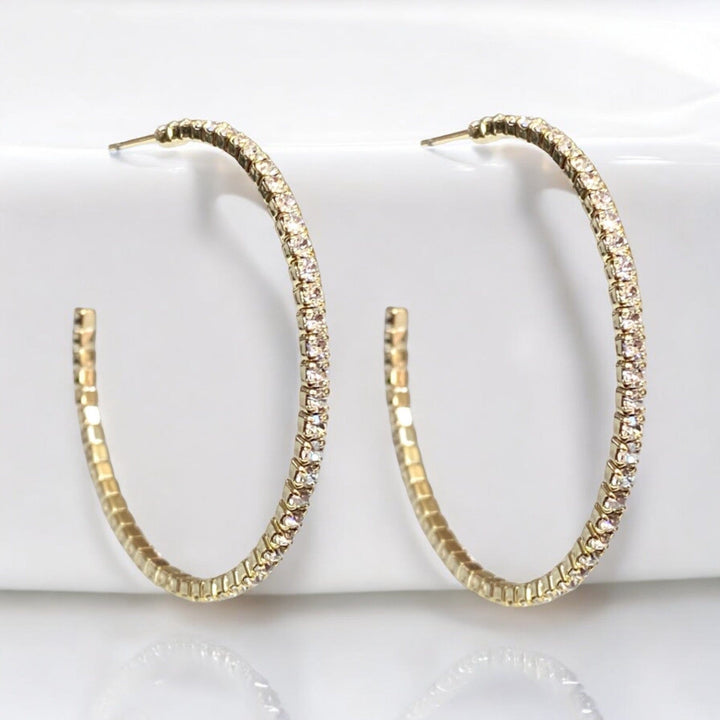 CRYSTAL HOOPS GOLD