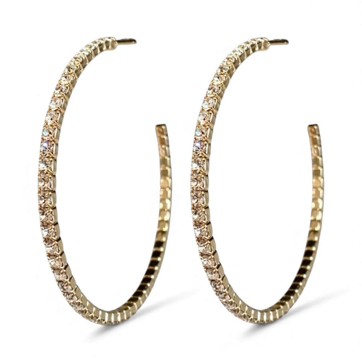 CRYSTAL HOOPS GOLD