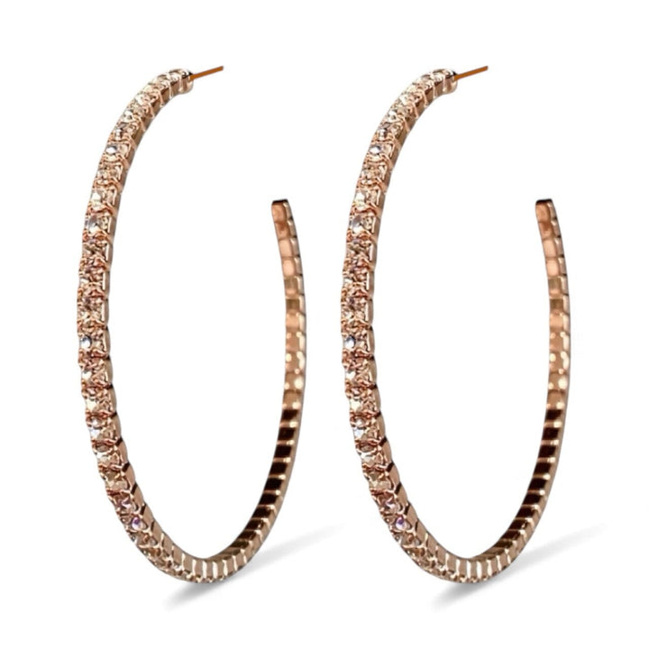 CRYSTAL HOOPS ROSE