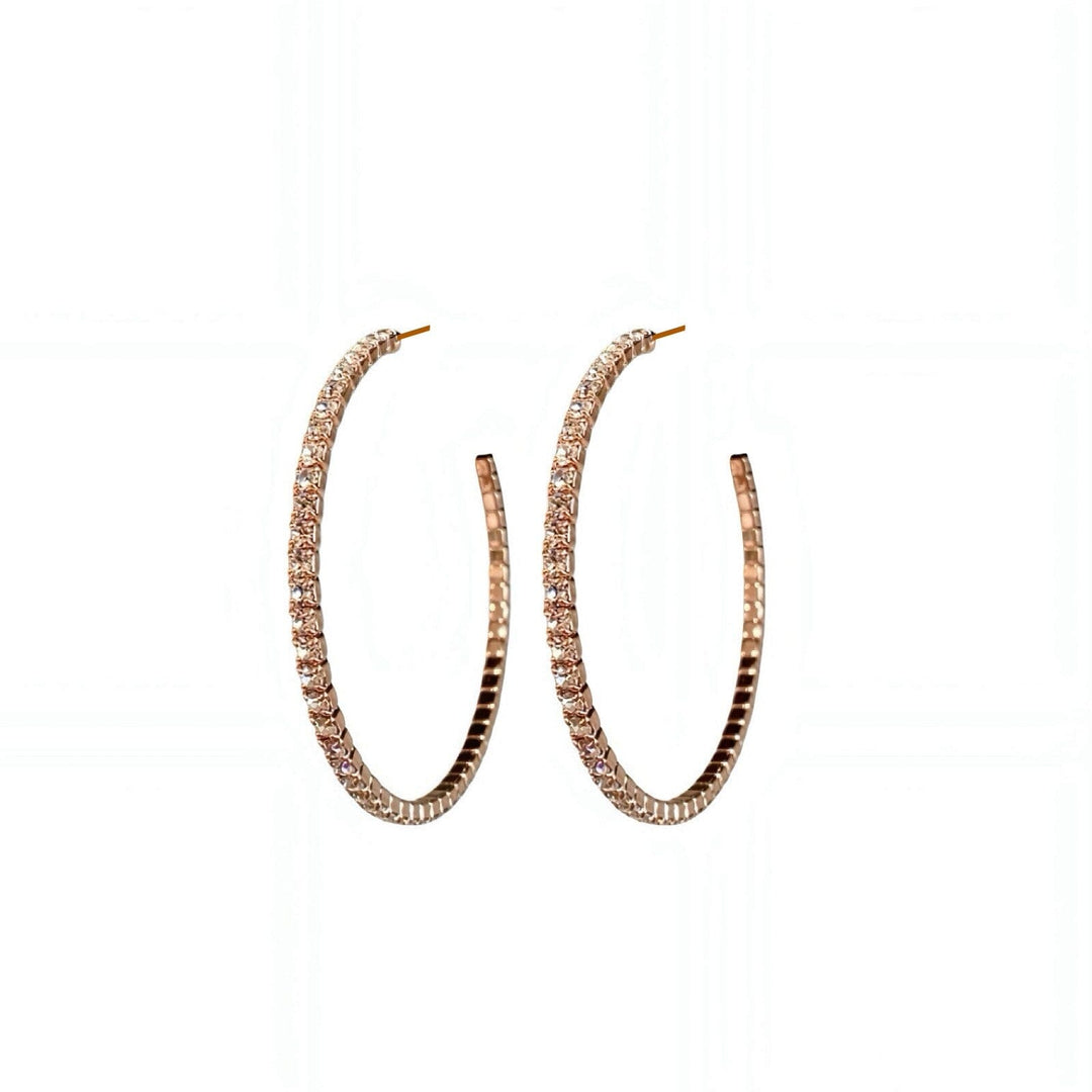 CRYSTAL HOOPS ROSE