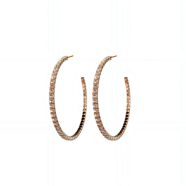 CRYSTAL HOOPS ROSE