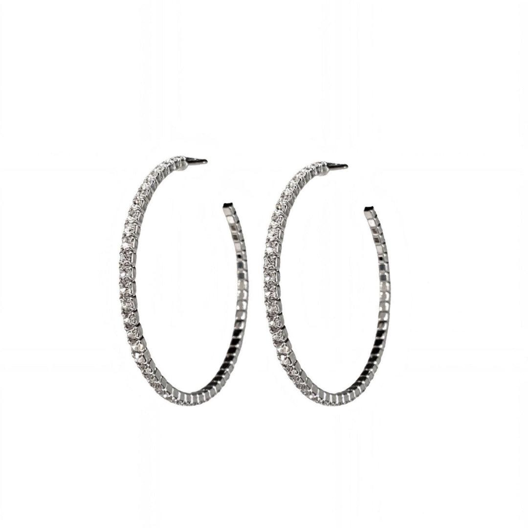 CRYSTAL HOOPS SILVER