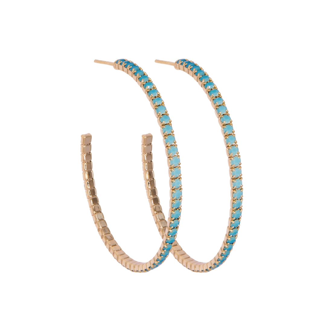 CRYSTAL HOOPS TURQUOISE
