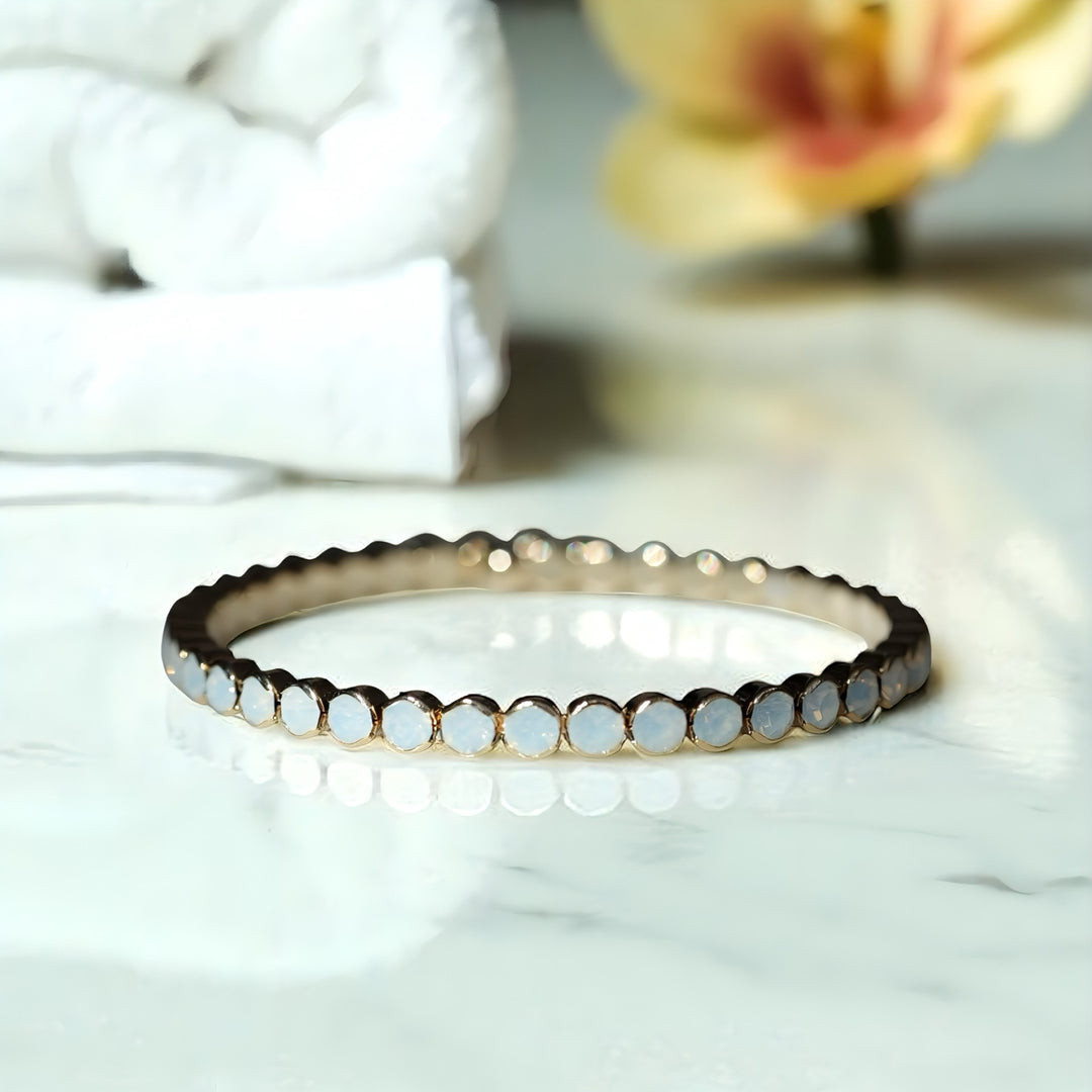 CALI CRYSTAL BANGLE WHITE OPAL
