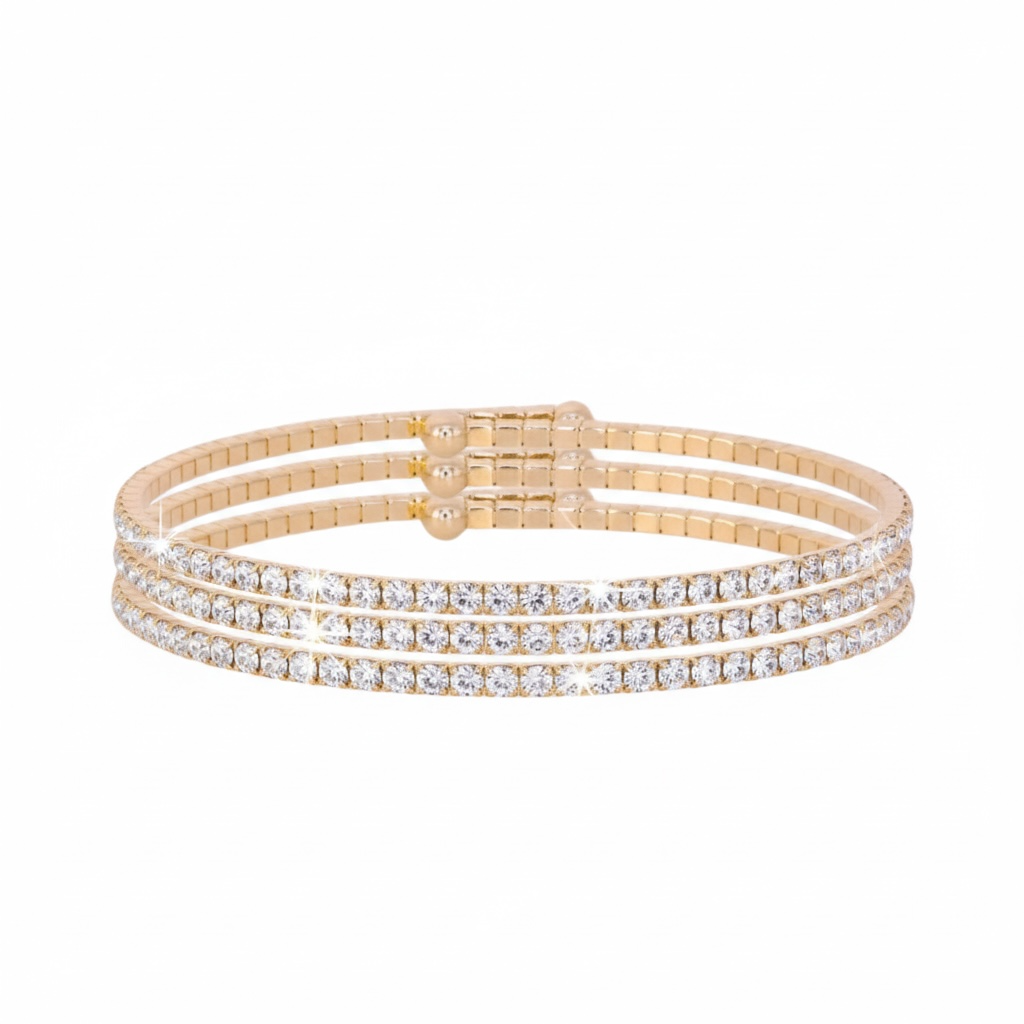 CLASSIC CRYSTAL BANGLE STACK - GOLD
