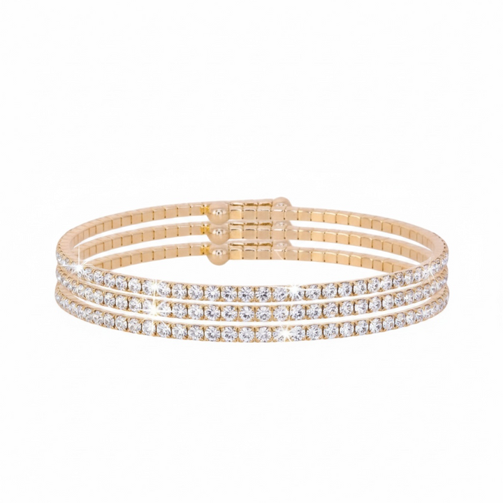 CLASSIC CRYSTAL BANGLE STACK - GOLD