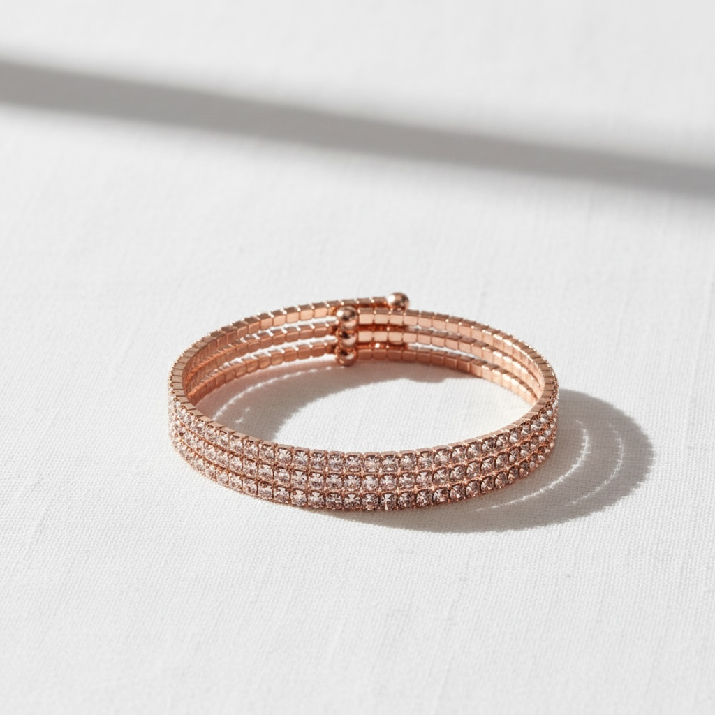 CLASSIC CRYSTAL BANGLE STACK - ROSE GOLD