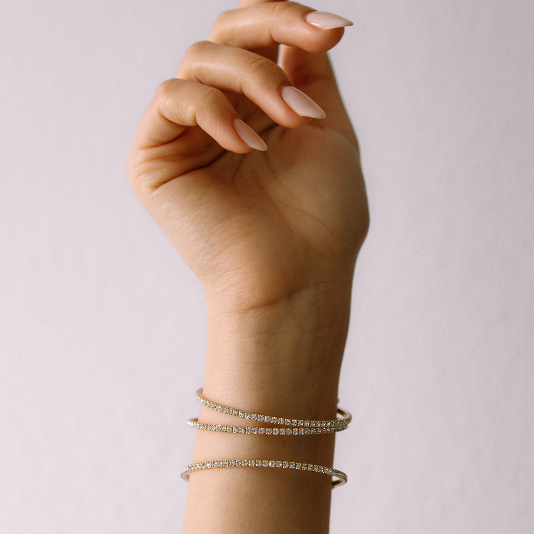 Classic crystal bangle bracelet gold video – Sugar Bean Jewelry