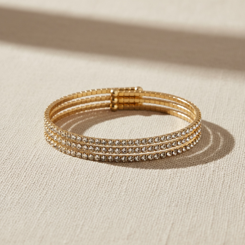 CLASSIC CRYSTAL BANGLE STACK - GOLD