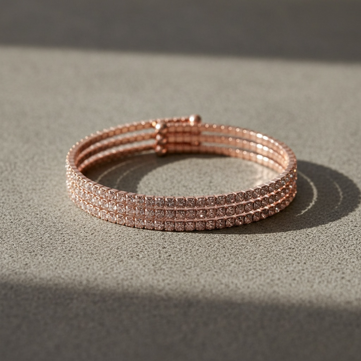 CLASSIC CRYSTAL BANGLE STACK - ROSE GOLD