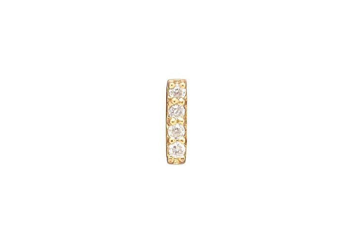 DIAMOND AND STERLING GOLD INITIAL STUD