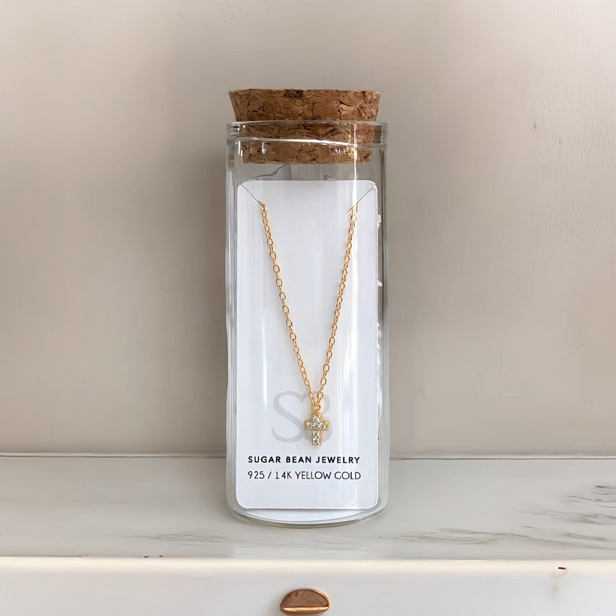 Mini cross necklace | Mini cross - Sugar Bean Jewelry