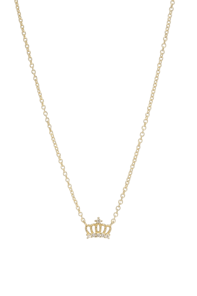 14K GOLD MINI CROWN NECKLACE