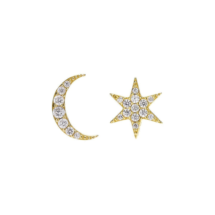 STAR AND MOON STUD EARRINGS