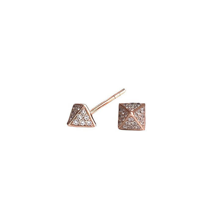 STONE-SET PYRAMID STUD EARRINGS