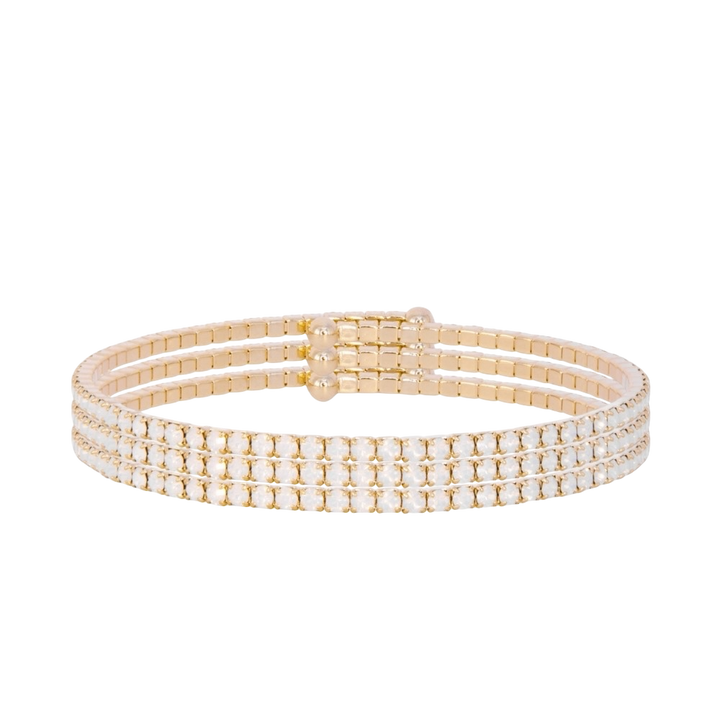 CLASSIC CRYSTAL BANGLE STACK - WHITE OPAL