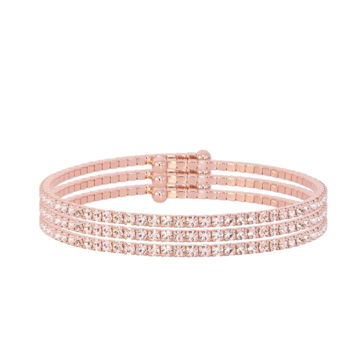 CLASSIC CRYSTAL BANGLE STACK - ROSE GOLD