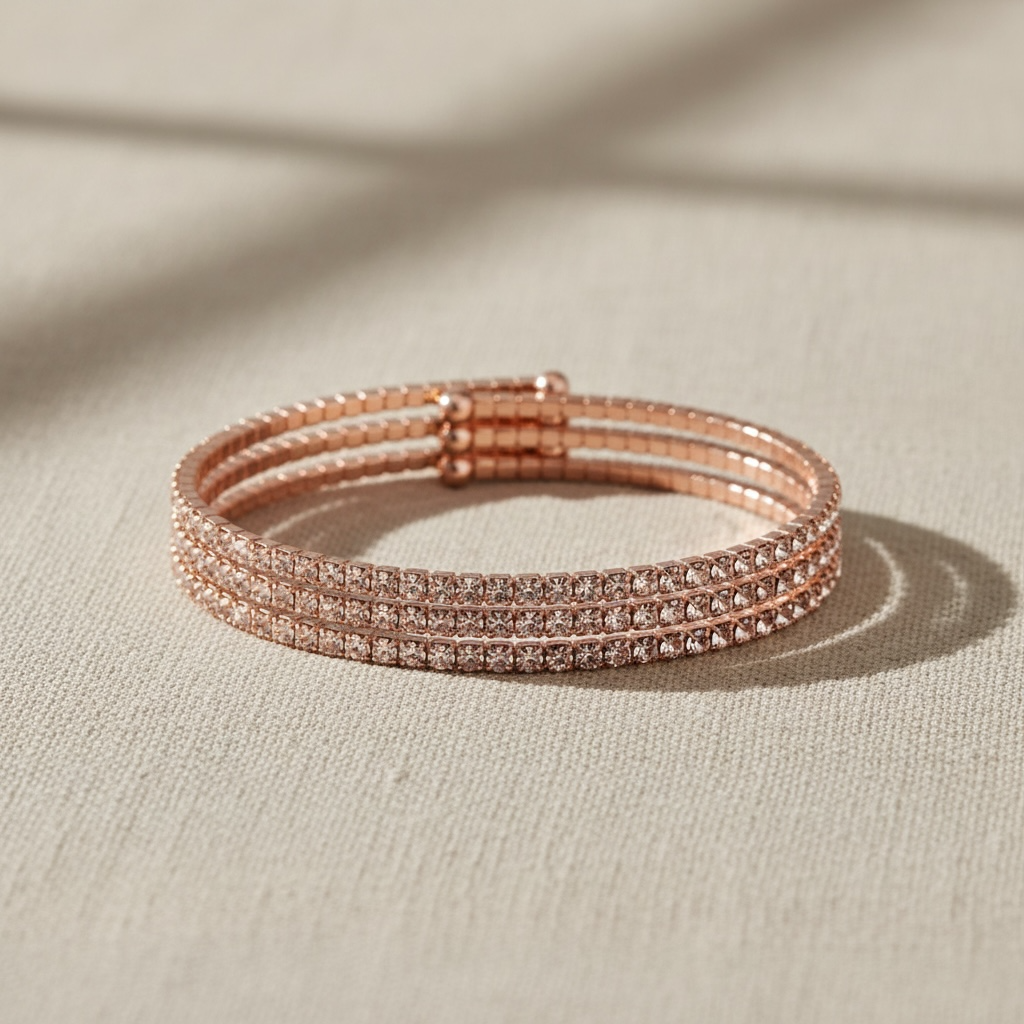 CLASSIC CRYSTAL BANGLE STACK - ROSE GOLD