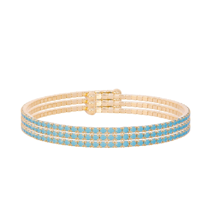 CLASSIC CRYSTAL BANGLE STACK - TURQUOISE GOLD