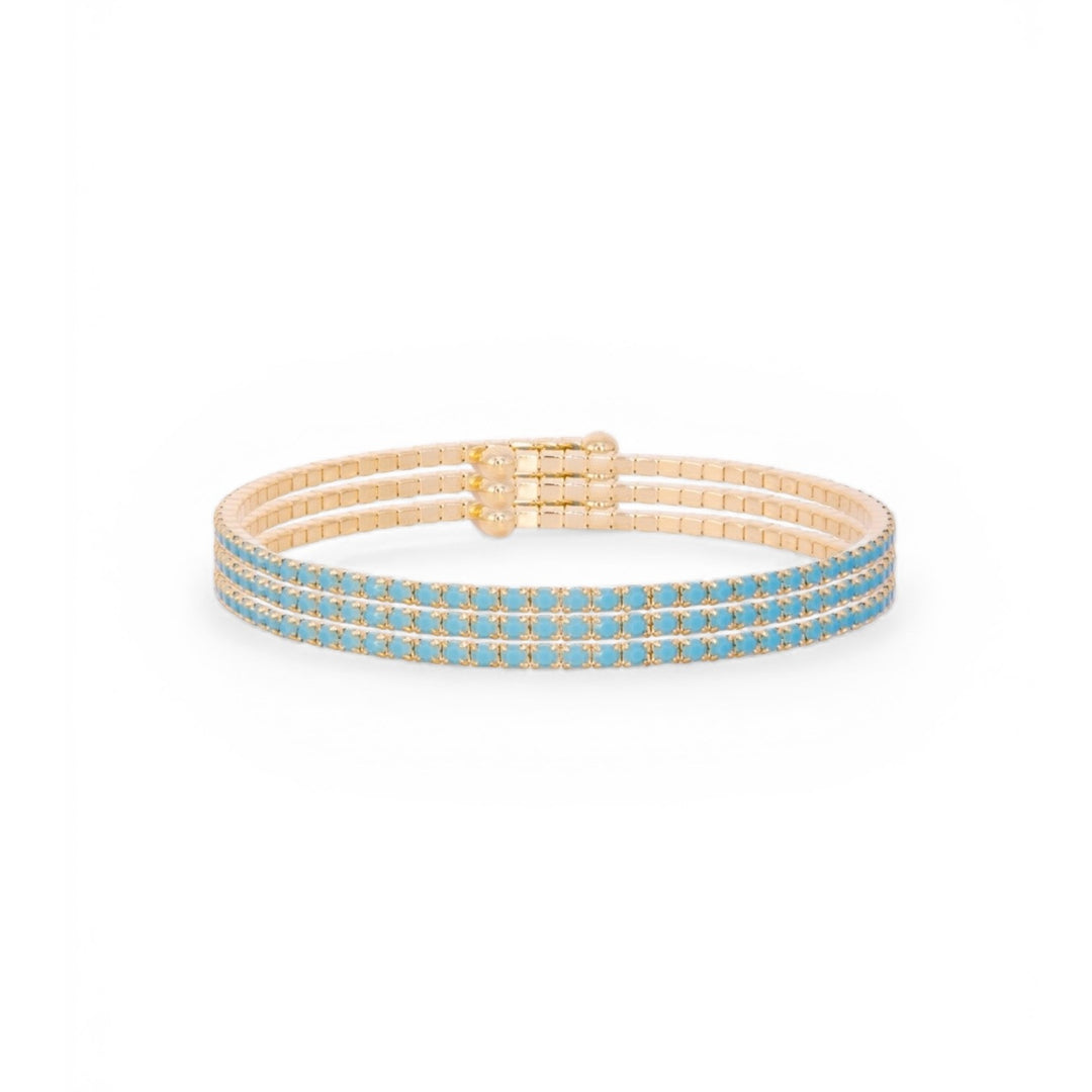 CLASSIC CRYSTAL BANGLE STACK - TURQUOISE GOLD
