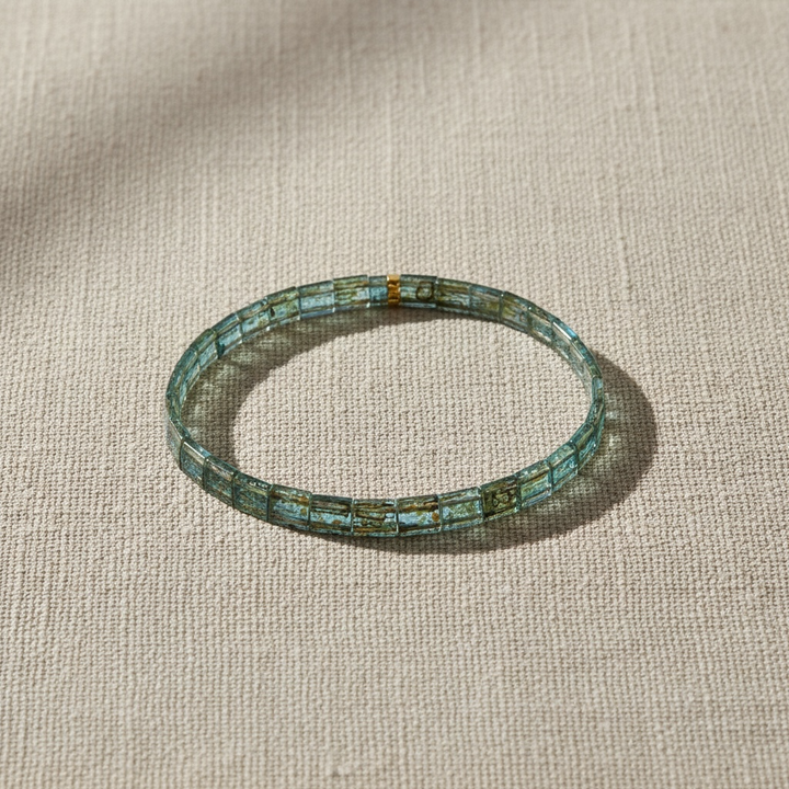 Aegean Tila Bracelet styled on linen – Sugar Bean Jewelry