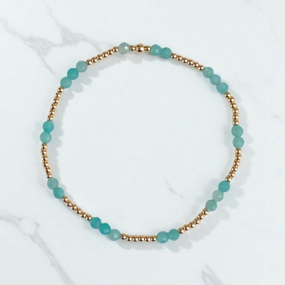 Hope Bracelet • Aquamarine & 18k Gold-Filled Beads