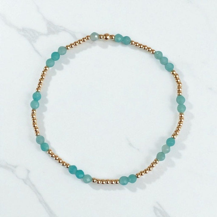 Hope Bracelet • Aquamarine & 18k Gold-Filled Beads
