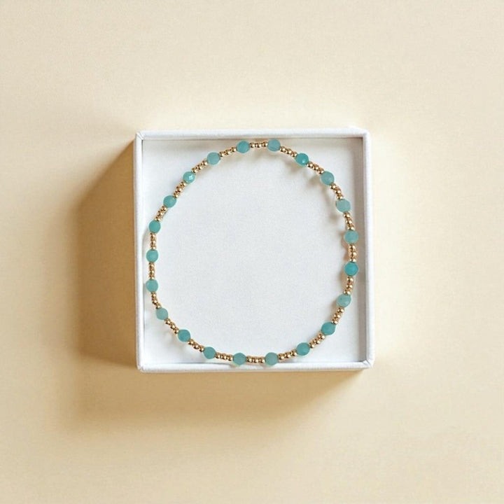 Sincerity Bracelet • Aquamarine & 18k Gold-Filled Beads