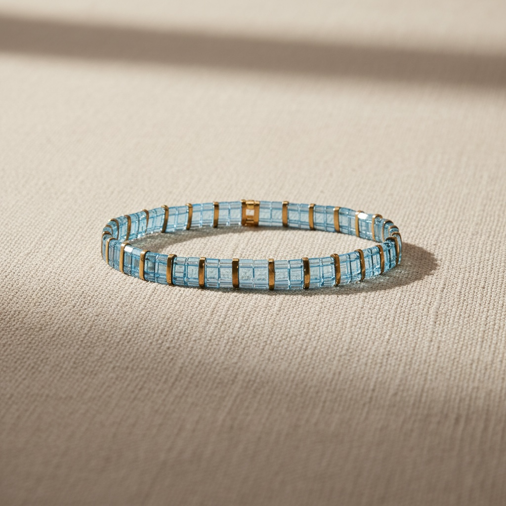 Aquarelle Tila Bracelet styled on linen – Sugar Bean Jewelry