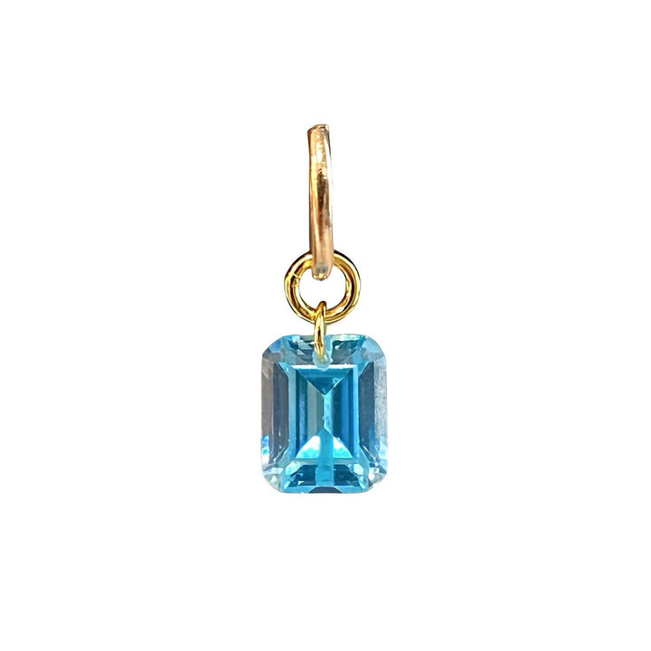 BLUE TOPAZ DRILLED STONE EARRING CHARM