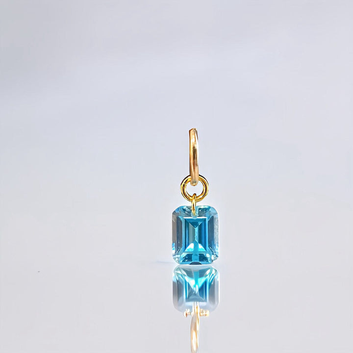 BLUE TOPAZ DRILLED STONE EARRING CHARM