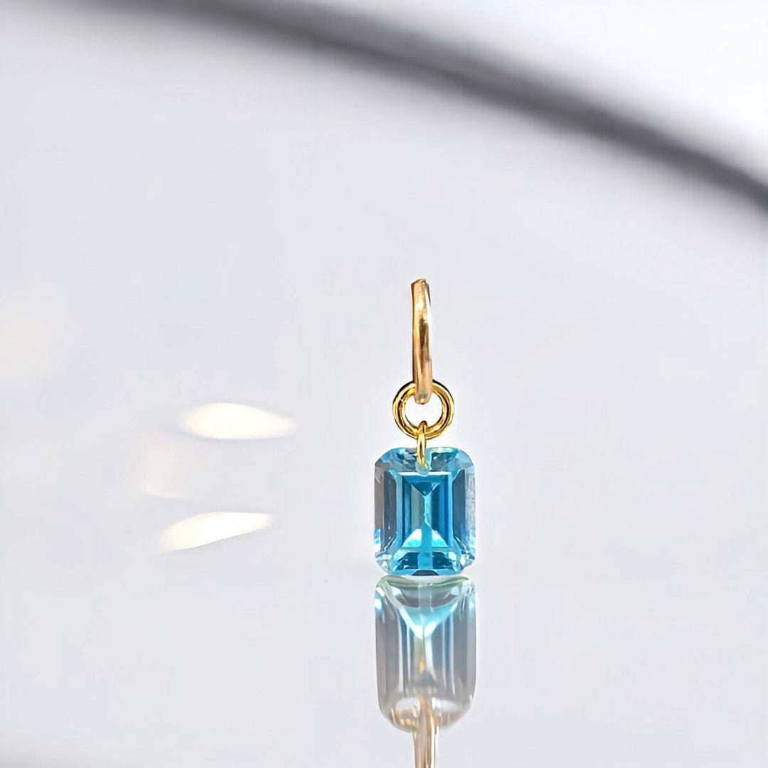 BLUE TOPAZ DRILLED STONE EARRING CHARM