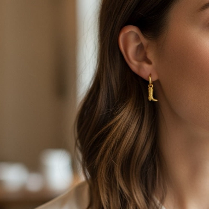 Cowboy Boot Huggie Earrings