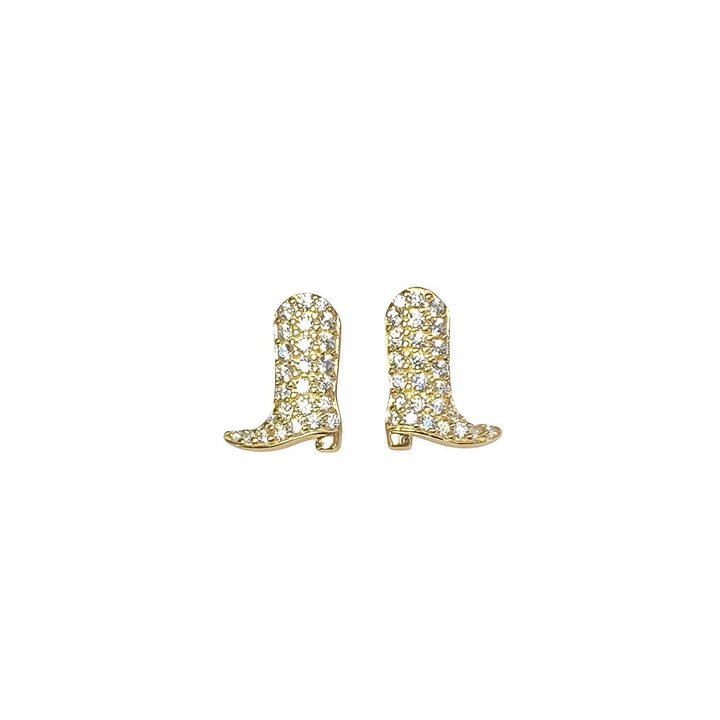 Boot Stud Earrings • Sterling Silver with 14k Gold or Rhodium Plating